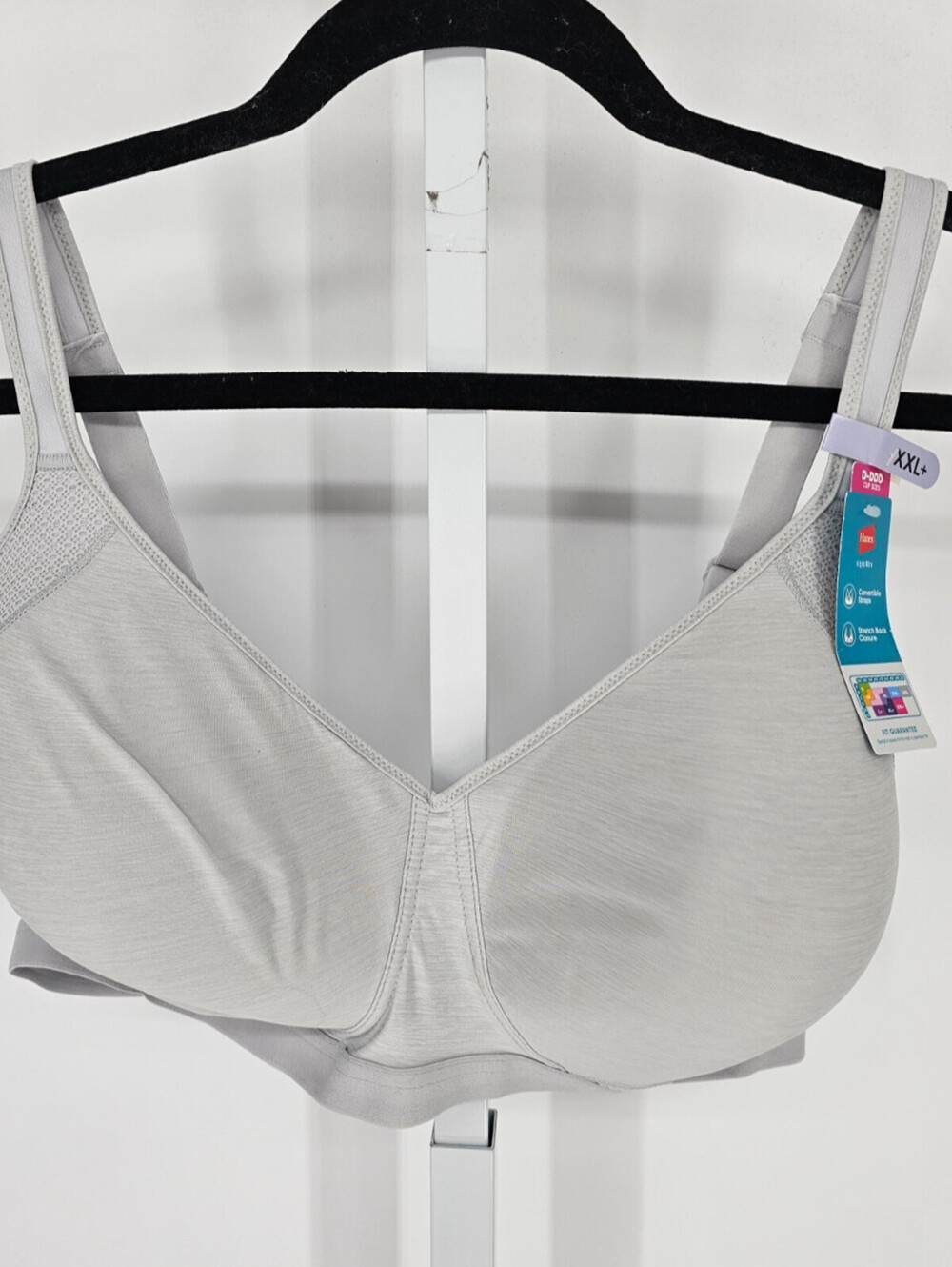 Hanes Womens Sz XXL (D-DDD) Lightly Padded T Shirt Bra Light Gray NEW